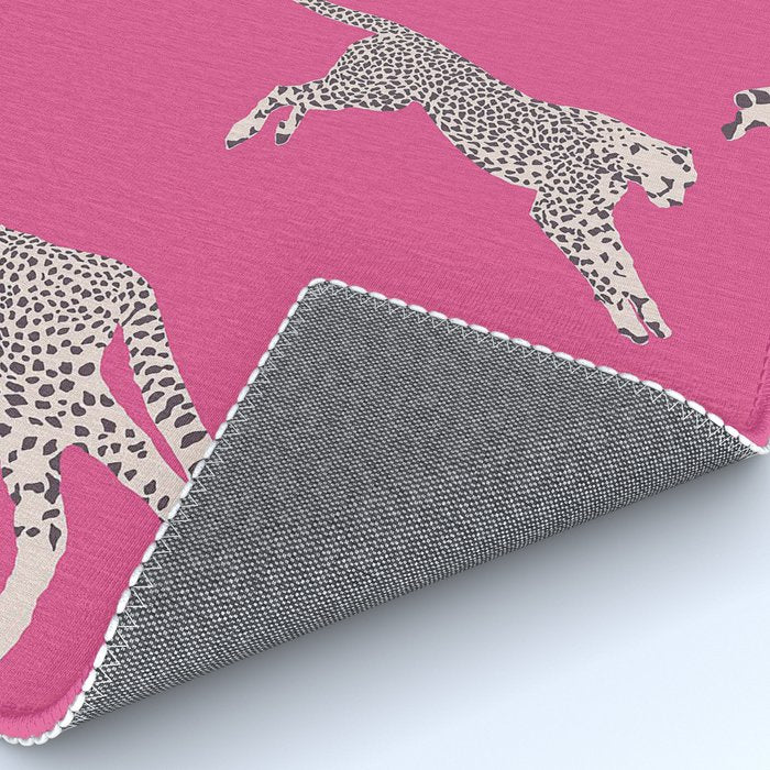 Leaping Cheetahs  Magenta Rug Gallery Image 4