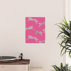 Leaping Cheetahs  Magenta Poster Gallery Image 2