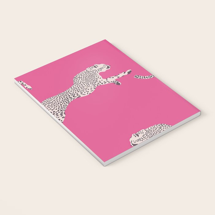 Leaping Cheetahs  Magenta Notebook Gallery Image 3