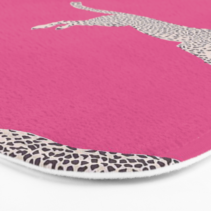 Leaping Cheetahs  Magenta Bath Mat Gallery Image 3