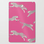 Leaping Cheetahs  Magenta Cutting Board Gallery Image 1