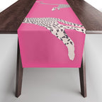 Leaping Cheetahs  Magenta Table Runner Gallery Image 1