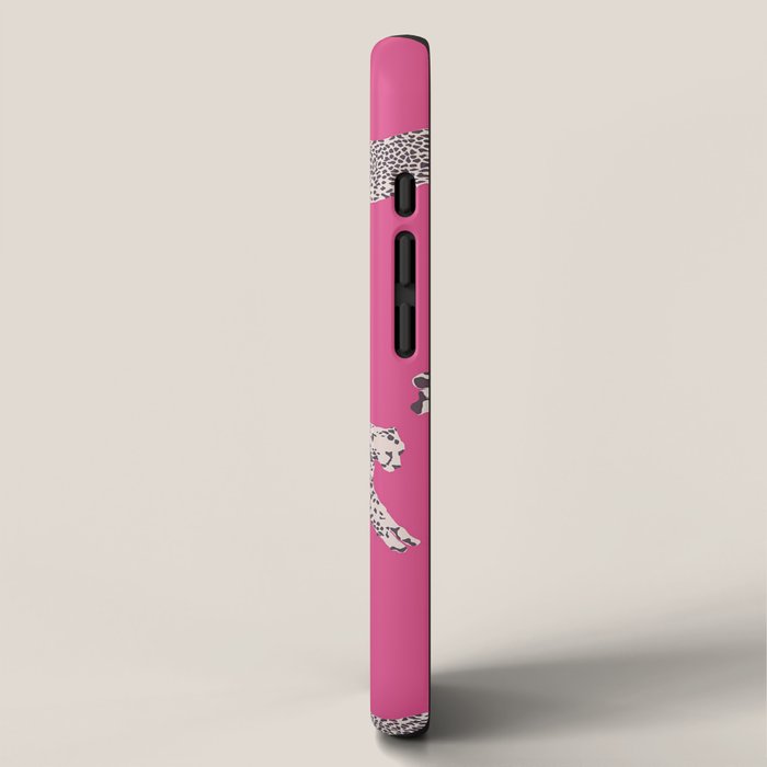 Leaping Cheetahs  Magenta iPhone Case Gallery Image 2