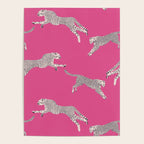 Leaping Cheetahs  Magenta Poster Gallery Image 4