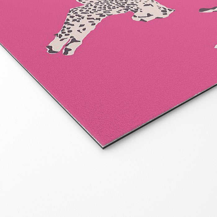 Leaping Cheetahs  Magenta Welcome Mat Gallery Image 2