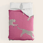 Leaping Cheetahs  Magenta Comforter Gallery Image 6