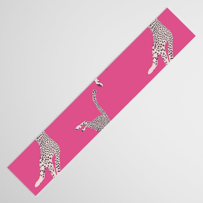 Leaping Cheetahs  Magenta Table Runner Gallery Image 3