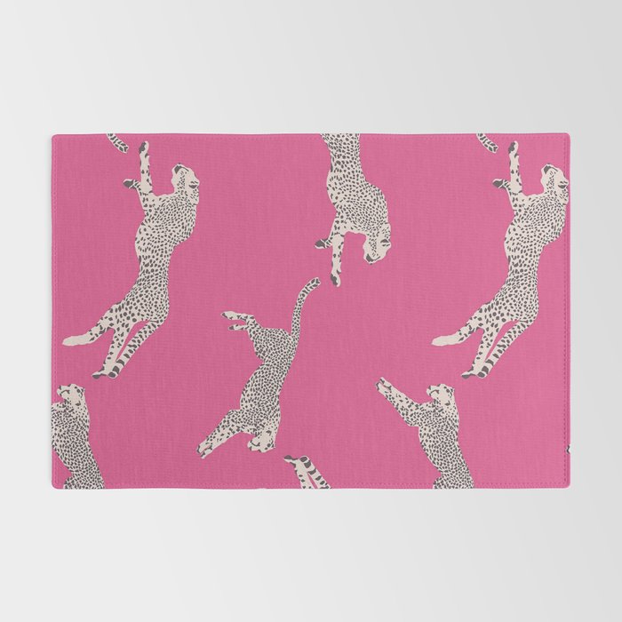Leaping Cheetahs  Magenta Rug Gallery Image 2