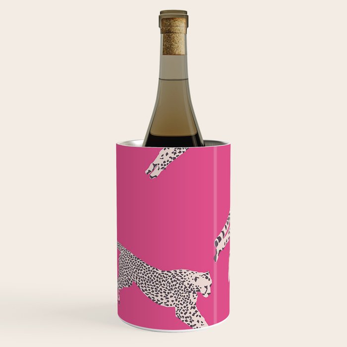 Leaping Cheetahs  Magenta Wine Chiller Gallery Image 3