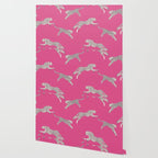 Leaping Cheetahs  Magenta Wallpaper Gallery Image 2