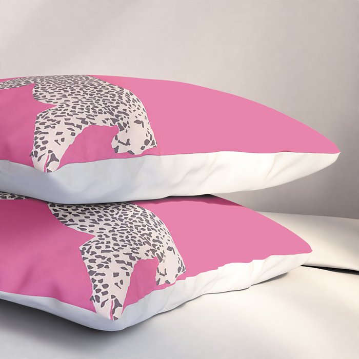 Leaping Cheetahs  Magenta Pillow Sham Gallery Image 3