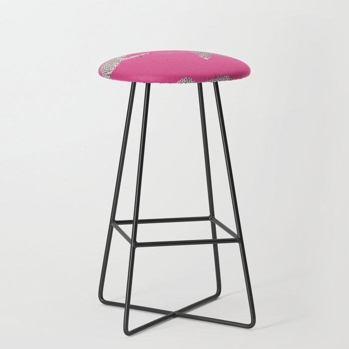 Leaping Cheetahs  Magenta Stool Gallery Image 1