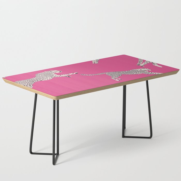 Leaping Cheetahs  Magenta Coffee Table Gallery Image 1