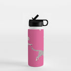 Leaping Cheetahs  Magenta Water Bottle Gallery Image 1