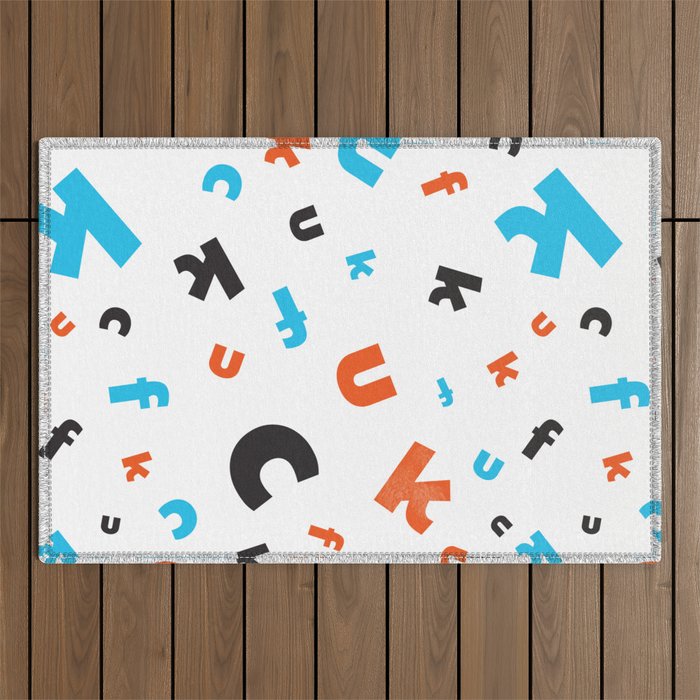 Naughty letters Outdoor Rug Gallery Image 1