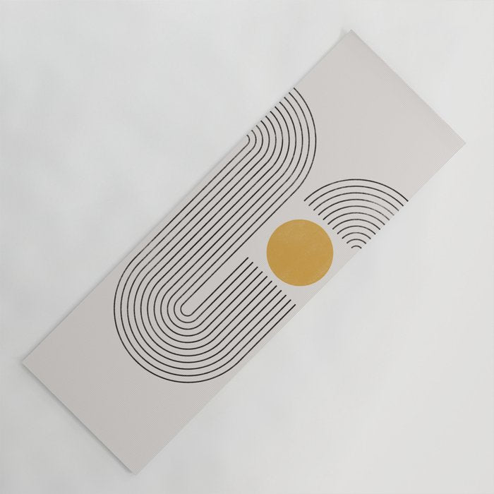Mid-Century Modern No.22 - Woodblock Print Yoga Mat Gallery Image 1