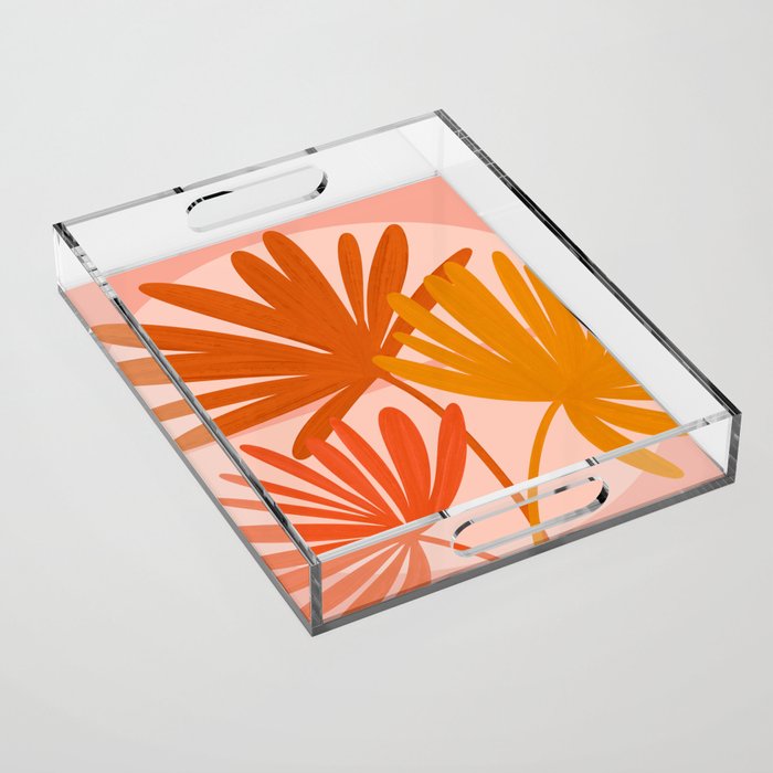 Cozy Sunset Palms Acrylic Tray Gallery Image 1