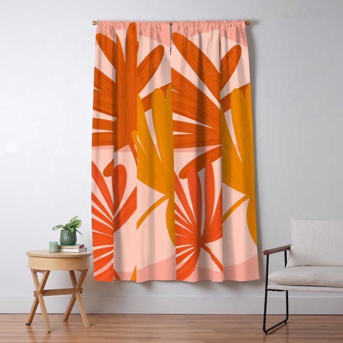 Cozy Sunset Palms Window Curtain Gallery Image 1