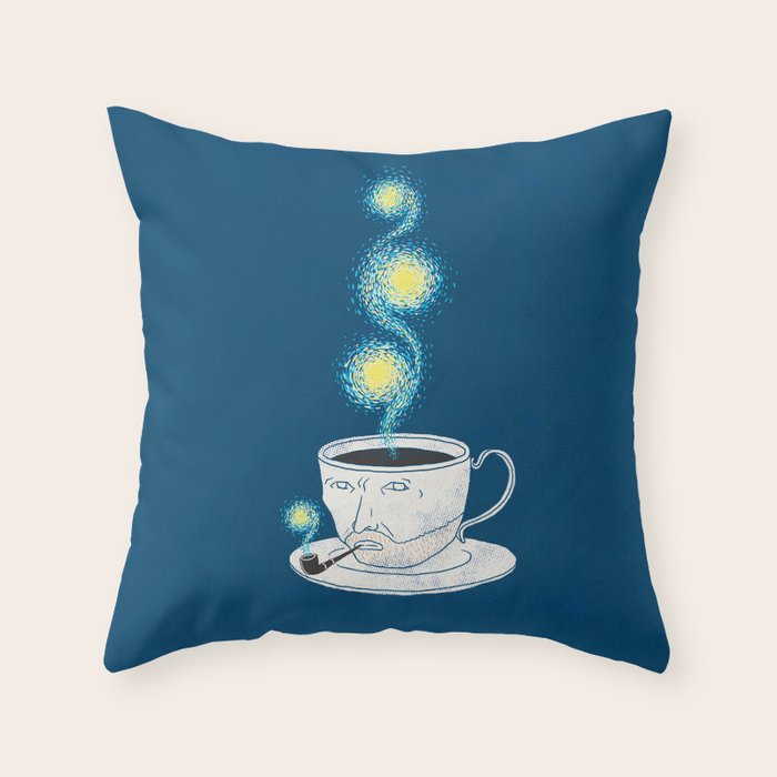 Starry starry coffee Throw Pillow Gallery Image 6
