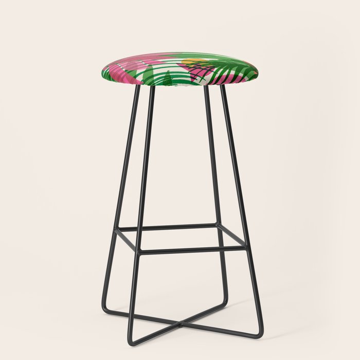 Modern Breezy Hawaiian Print  Stool Gallery Image 1