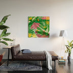 Modern Breezy Hawaiian Print  Wood Wall Art Gallery Image 2