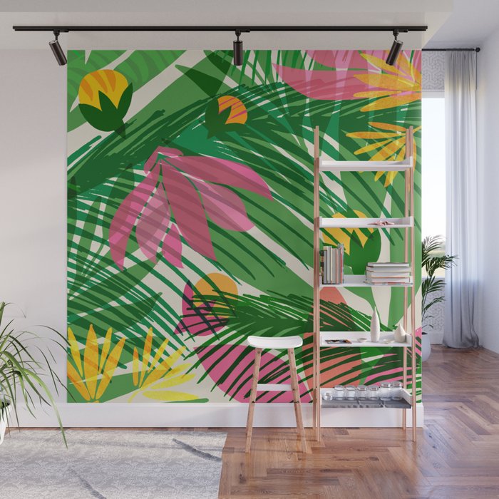 Modern Breezy Hawaiian Print  Wall Mural Gallery Image 1