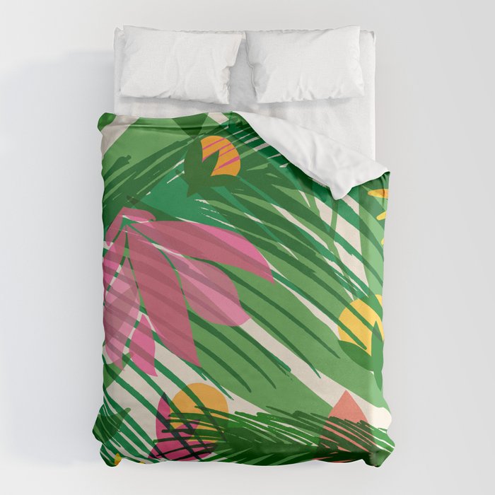 Modern Breezy Hawaiian Print  Duvet Cover Gallery Image 1