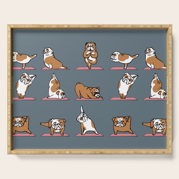 English Bulldog Yoga Serving Tray Gallery Image 1