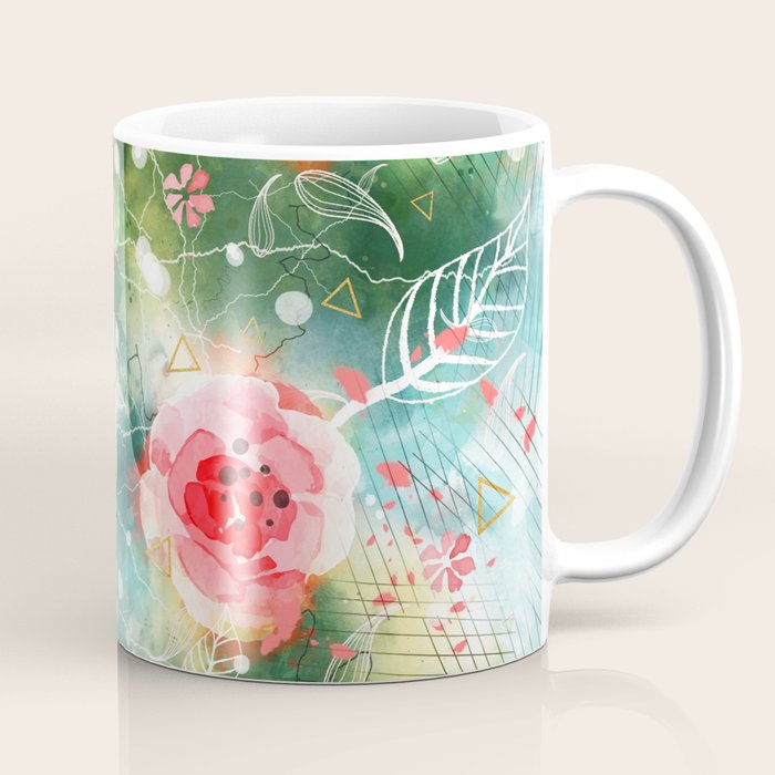 Abstract painting nature and geometric Coffee Mug Gallery Image 1