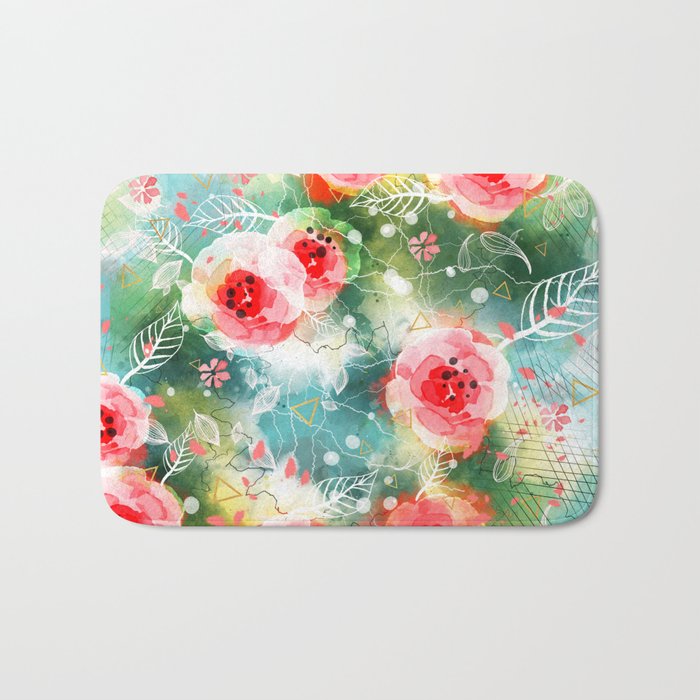 Abstract painting nature and geometric Bath Mat Gallery Image 1