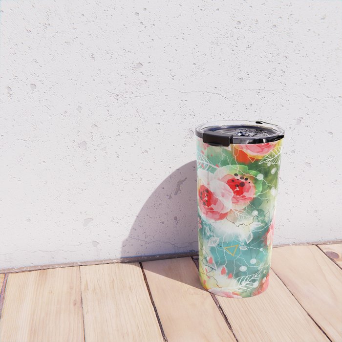 Abstract painting nature and geometric Travel Mug Gallery Image 4