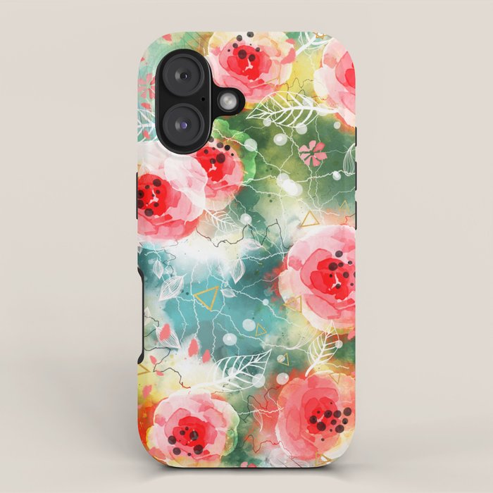 Abstract painting nature and geometric iPhone Case