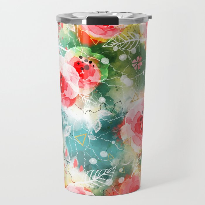 Abstract painting nature and geometric Travel Mug Gallery Image 1