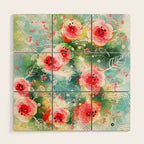 Abstract painting nature and geometric Wood Wall Art Gallery Image 1