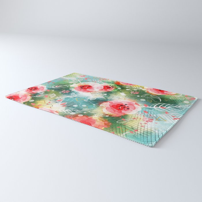 Abstract painting nature and geometric Rug Gallery Image 3