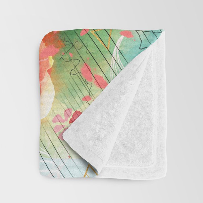 Abstract painting nature and geometric Throw Blanket Gallery Image 3