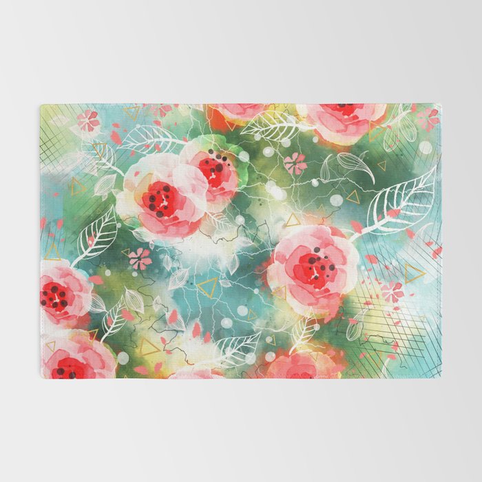 Abstract painting nature and geometric Rug Gallery Image 2