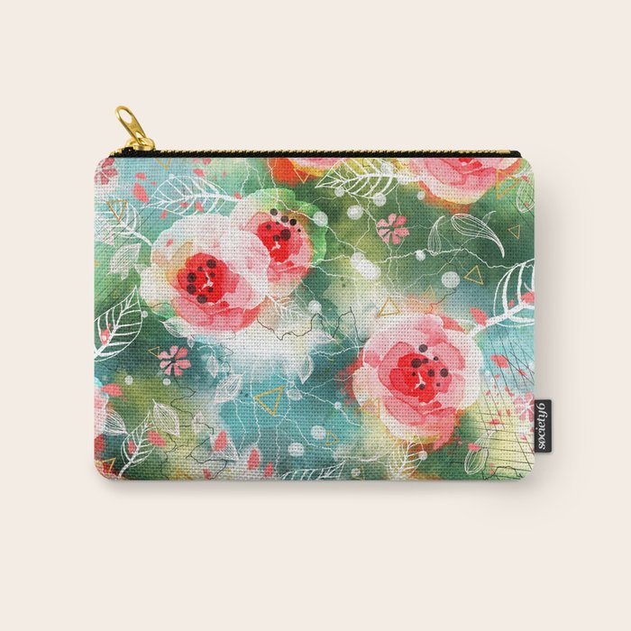 Abstract painting nature and geometric Carry All Pouch Gallery Image 1