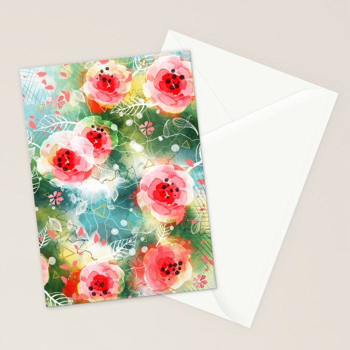 Abstract painting nature and geometric Stationery Card Gallery Image 2