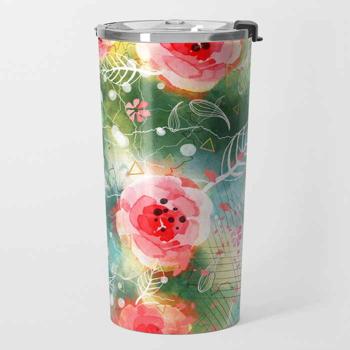 Abstract painting nature and geometric Travel Mug Gallery Image 2