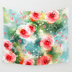 Abstract painting nature and geometric Wall Tapestry Gallery Image 4