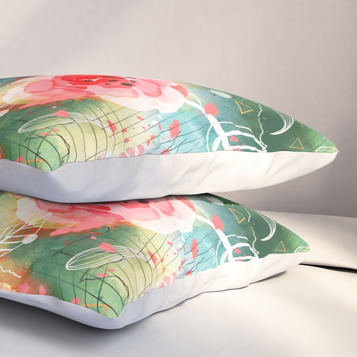 Abstract painting nature and geometric Pillow Sham Gallery Image 3