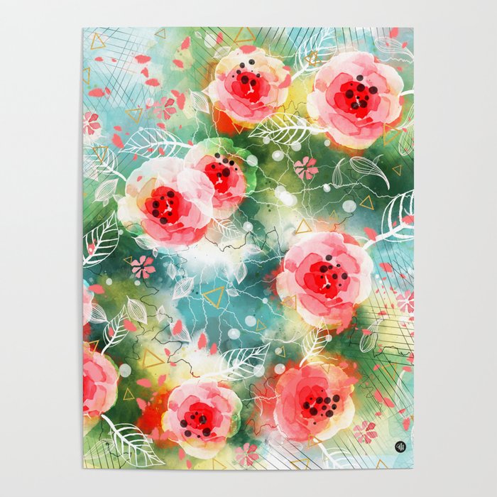 Abstract painting nature and geometric Poster Gallery Image 1