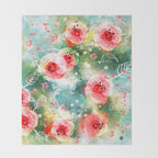 Abstract painting nature and geometric Throw Blanket Gallery Image 2