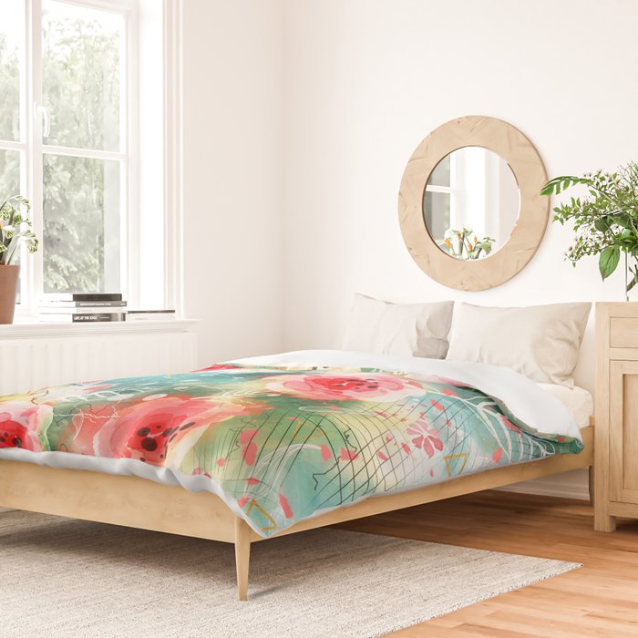 Abstract painting nature and geometric Duvet Cover Gallery Image 2