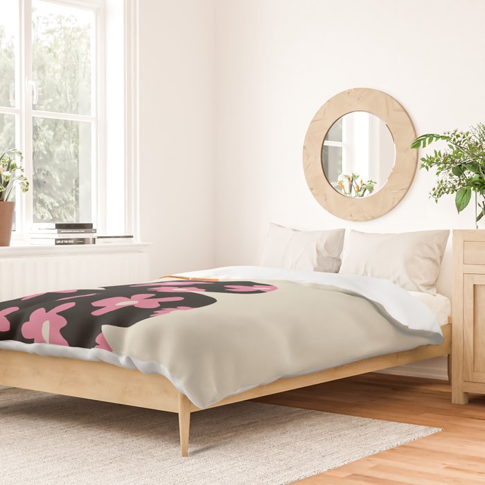 Black floral Vase Duvet Cover Gallery Image 2