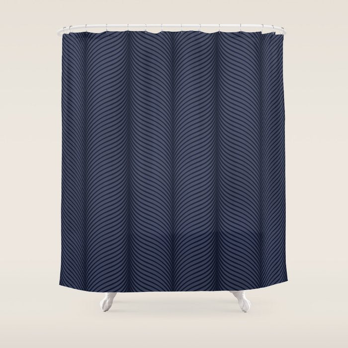 Elysian XII Navy Blue Shower Curtain Gallery Image 1