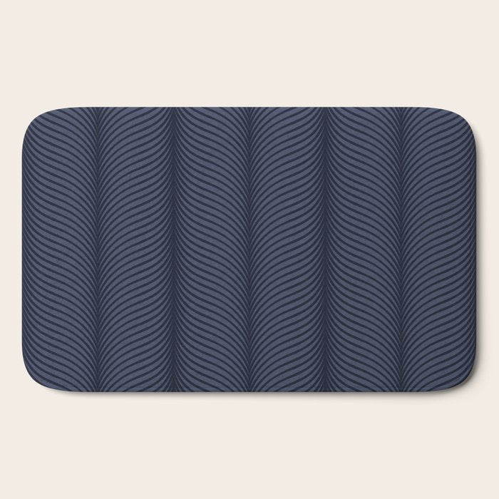 Elysian XII Navy Blue Bath Mat Gallery Image 2