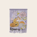 Hippie Groovy Halloween Print in Pastel Lilac Wall Hanging Gallery Image 1