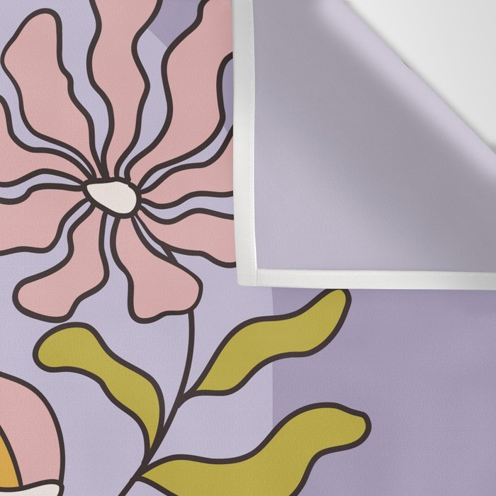 Hippie Groovy Halloween Print in Pastel Lilac Wall Tapestry Gallery Image 3